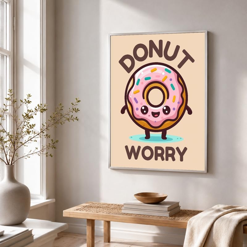 InkFlow Posters Donut Worry Canvas Poster - Image 3