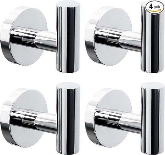 Kruodop Towel Hooks for Bathroom, 4 Packs Wall Mount Towel Holder, Stainless by Kruodop