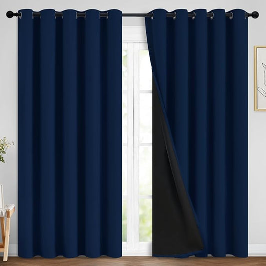 Yakamok Navy Blue 100% Blackout Curtains Energy Saving Thermal Insulated 2 by Yakamok
