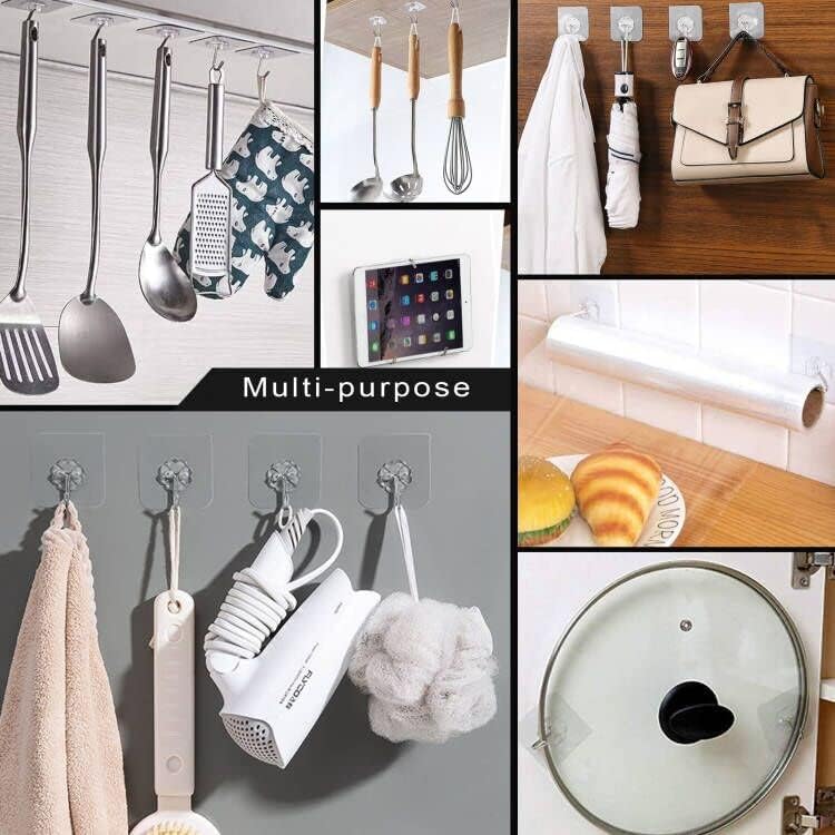 ZESLMG Adhesive Wall Hooks for Hanging, 16 Pack Self Sticky Hook No Damage - Image 3