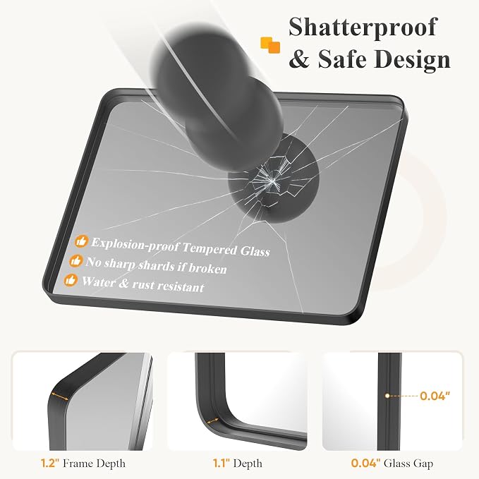 NEWBULIG 28X32 Inch Bathroom Mirror - Image 4