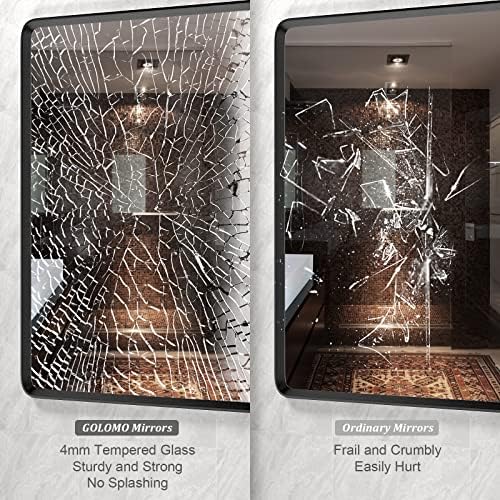 48x32 Black Bathroom Mirror for Wall - Image 4