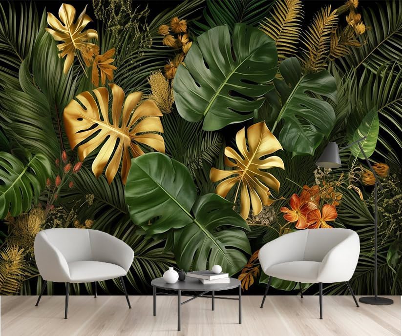 Peel and stick murals tropical leaf wallpaper - Image 3
