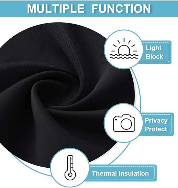 RYB HOME Blackout Room Divider Curtains Thermal Insulated Energy Efficiency - Image 6