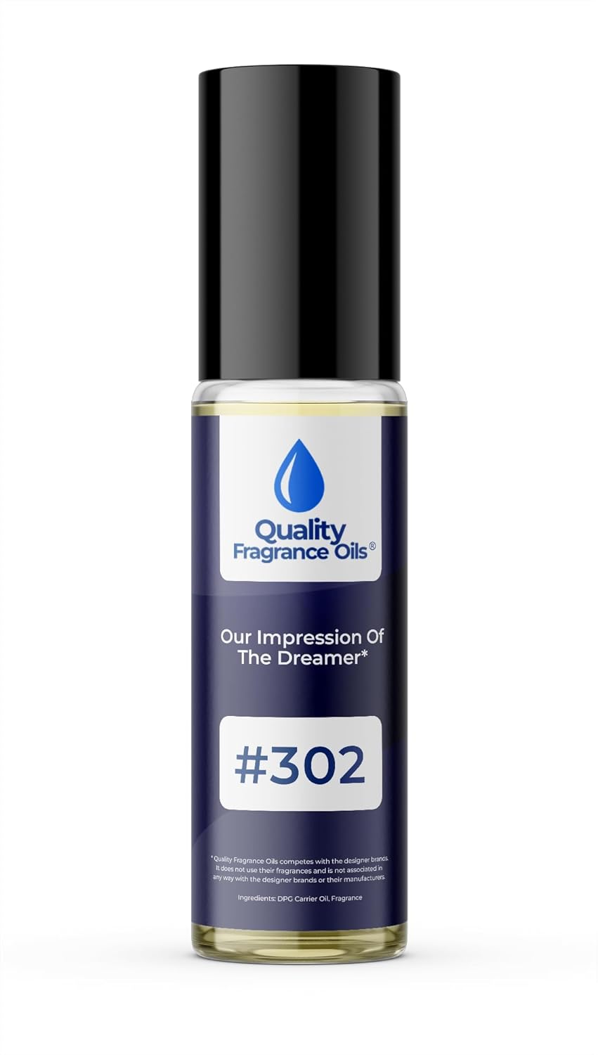 Quality Fragrance Oils' The Dreamer for Men Impression #302 | Long-Lasting Perfume Oil, Alcohol-Free, Strong Scent, 10ml Roll-On | Affordable Alternative to Designer Fragrances