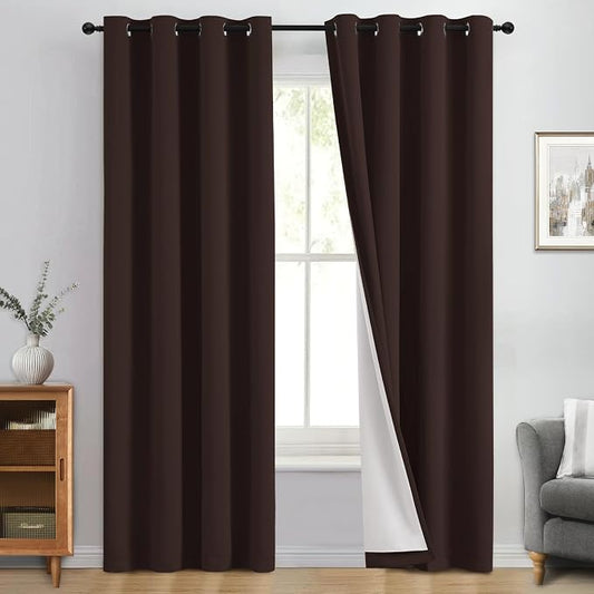 Yakamok 100% Blackout Curtain Panels 84 inches Cold and Light Blocking Drapes by Yakamok