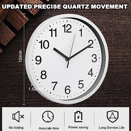 Inbagi 8 Pcs Wall Clock Bulk Silent - Image 5