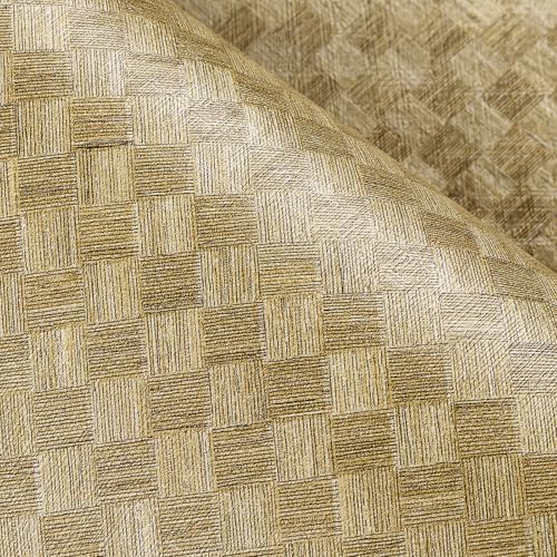 FunStick 24"x200" Retro Tan Brown Wallpaper Peel and Stick Grass Cloth - Image 7