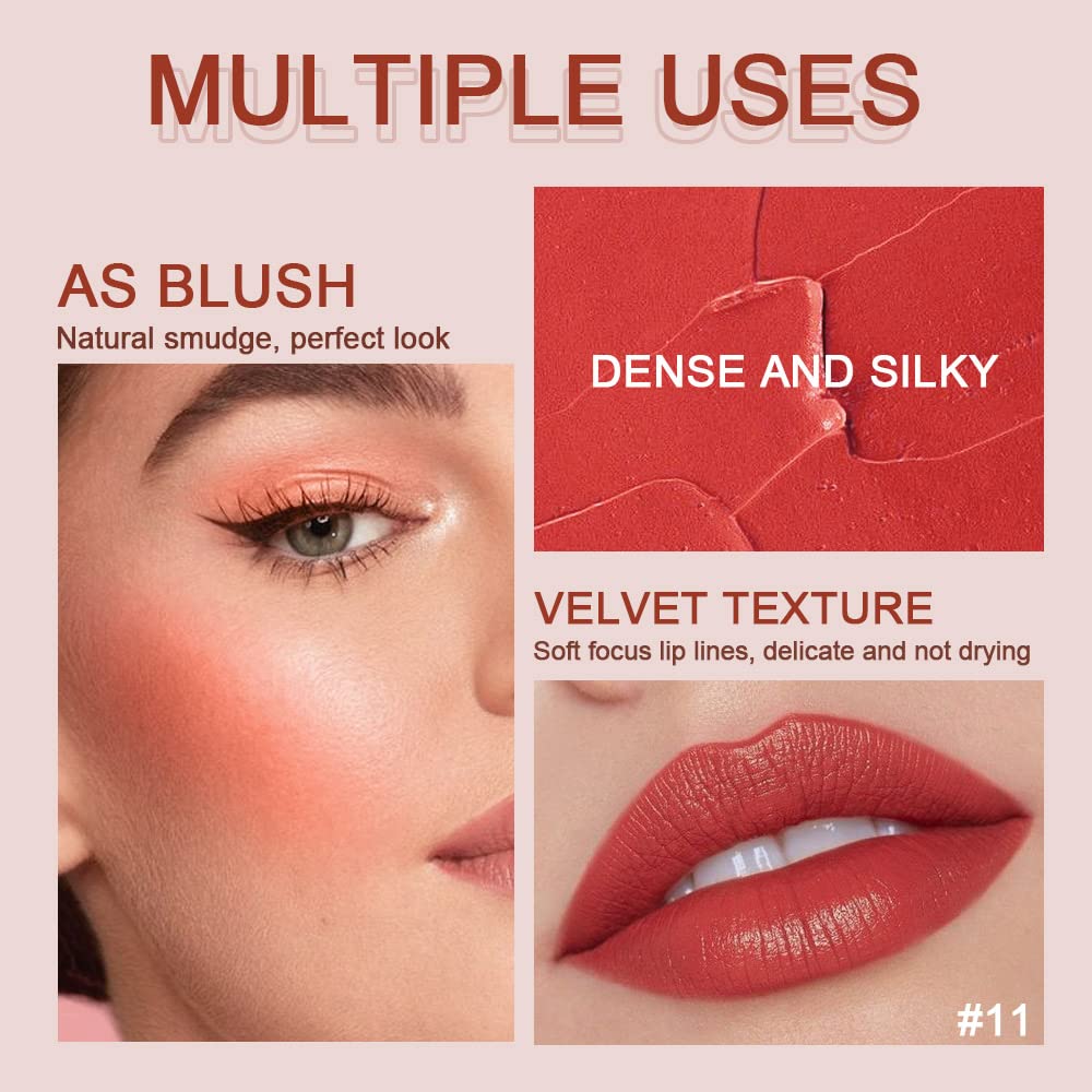 evpct 5Pcs Dark Orange Red Pink Mauve Matte Lipstick Pack Sets for Women Red Silky Velvet Lipstick Matte Long Lasting Smudge Proof Lipstick Lip Stain Makeup Sets Kit matte lipstick 24 hours original 3