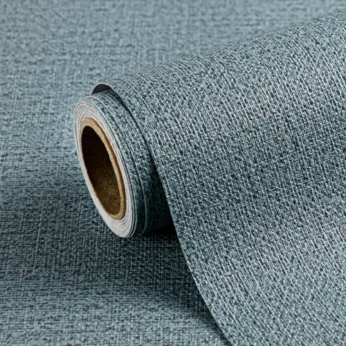 Peel and Stick Grasscloth Wallpaper Texture Navy Blue Faux Linen Contact Paper by Horryhaushomedecoration
