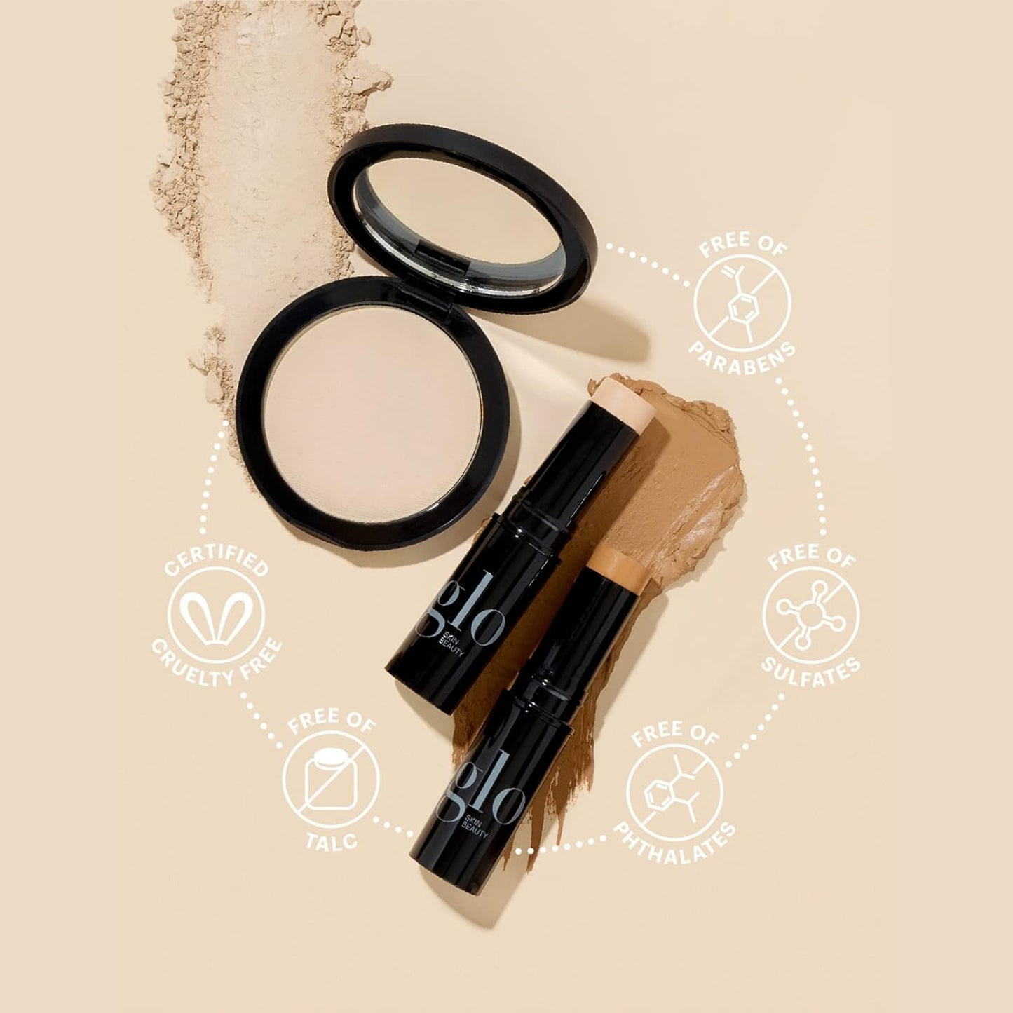 Glo Skin Beauty Luminous Liquid Mineral Foundation Makeup with SPF 18 (Linen) - Improves Uneven Skin Tone, Smooths & Corrects Imperfections, Sheer to Medium Coverage, Dewy Finish