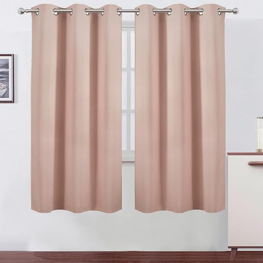 LEMOMO Blush Thermal Blackout Curtains/42 x 72 Inch/Set of 2 Panels Room by Lemomo