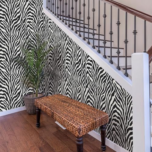 FLFK Peel and Stick Wallpaper Zebra Print 16" x 128" Removable Wall Paper - Image 5