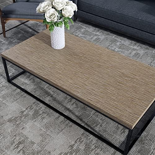 Decotalk 23.6x200 Inch Brown Grass Cloth Textured Wallpaper Peel and Stick - Image 6