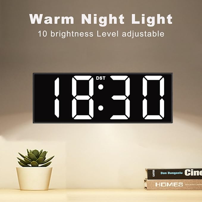 JALL 12'' Large Digital Wall Clock, Big LED Number Dispaly, Night Light - Image 4