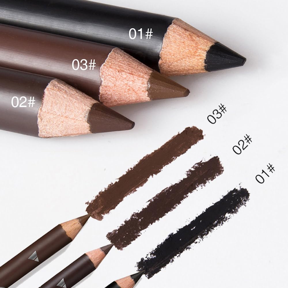 12Pcs Eyebrow Pencils for Women, Wooden Hard-Core Brown Eyebrow and Eyeliner Pencil, Long Lasting Waterproof and Sweat-Proof, Beginner Makeup Brow Pencil, Create a Natural Eye Brow Makeup