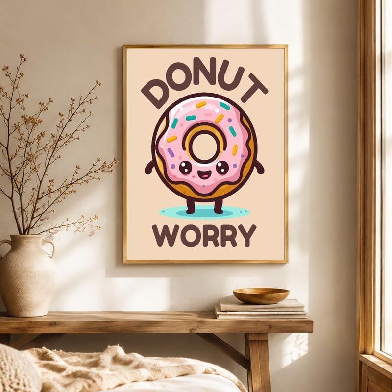 InkFlow Posters Donut Worry Canvas Poster - Image 4