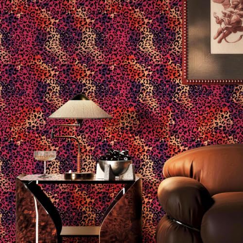 JiffDiff Hot Pink Leopard Print Peel and Stick Wallpaper, 17.3" x 120" - Image 4