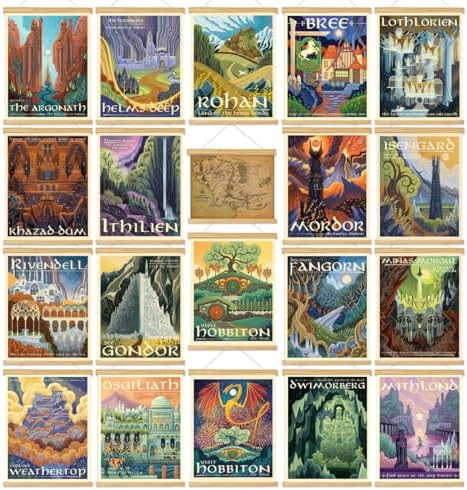 Middle Earth Landscape Wall Art Prints Canvas PaintingFantasy Posters, Wall by Meksular