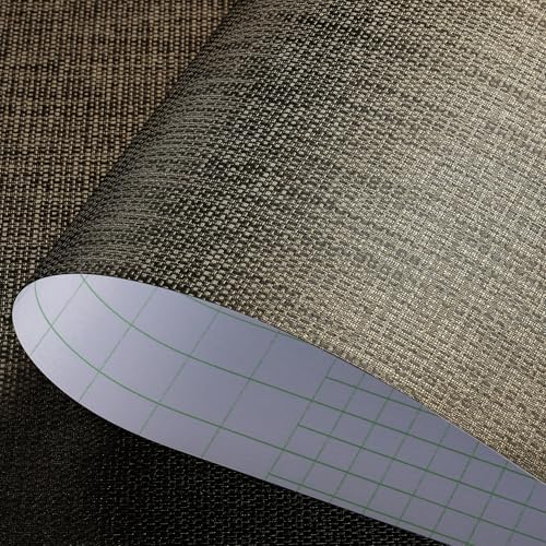 Brown Grasscloth Peel and Stick Wallpaper Linen Textured Wallpaper Gold - Image 6