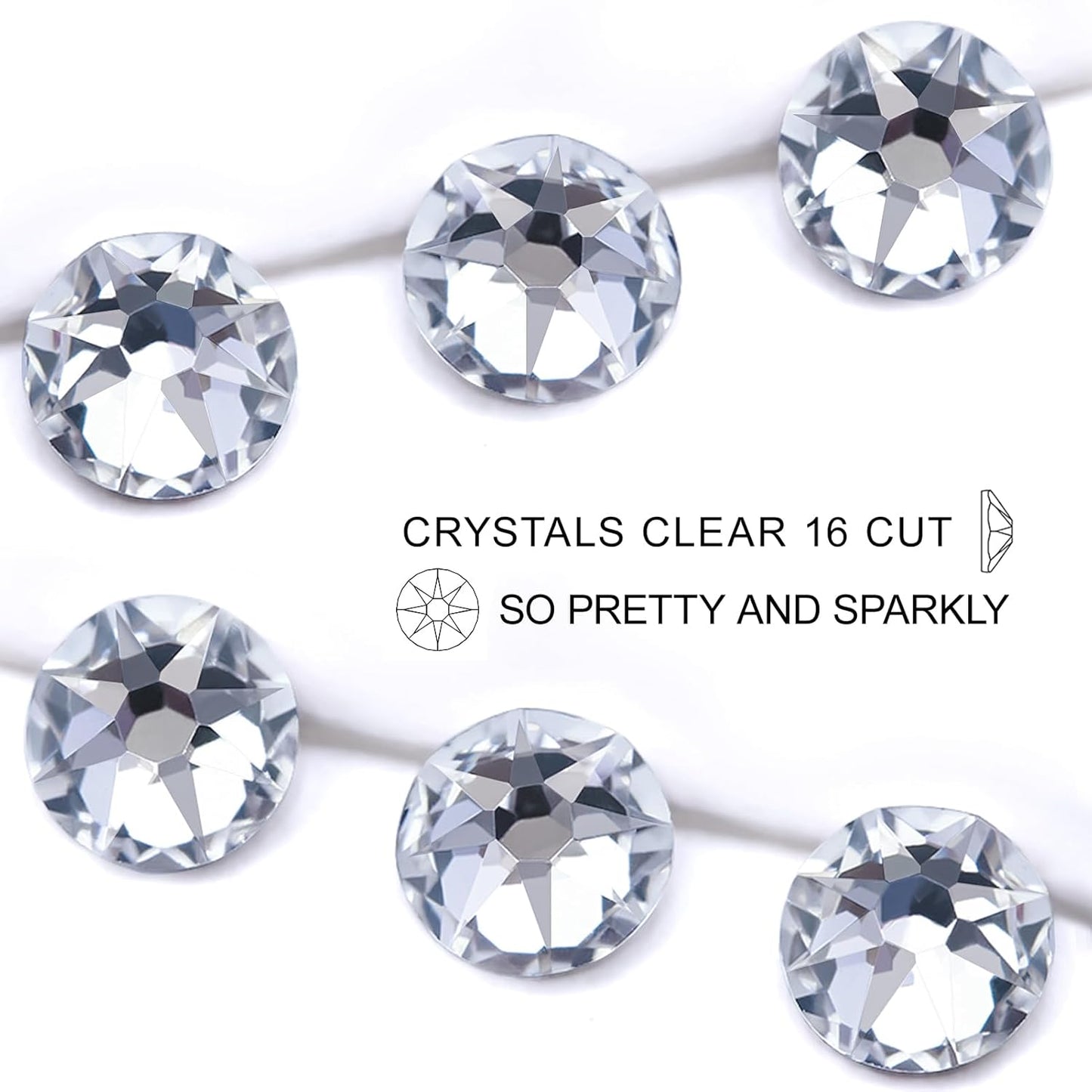 Novani 500pcs Clear Rhinestones Flat Back Round Rhinestone Style 2088 Sparkly Crystal Gemstones for Nail Art and Crafting,SS8(2.3-2.5mm