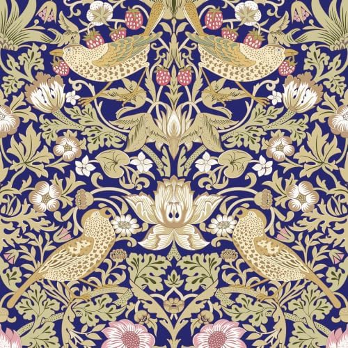 William Morris Vintage Peel and Stick Wallpaper 17.7 x 800in Navy Blue - Image 2