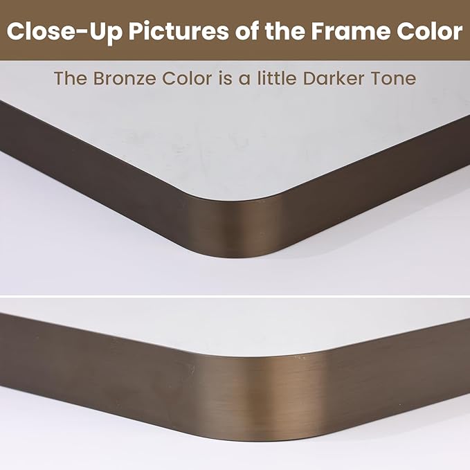 LOAAO 30”X36” Bronze Bathroom Mirrors - Image 3