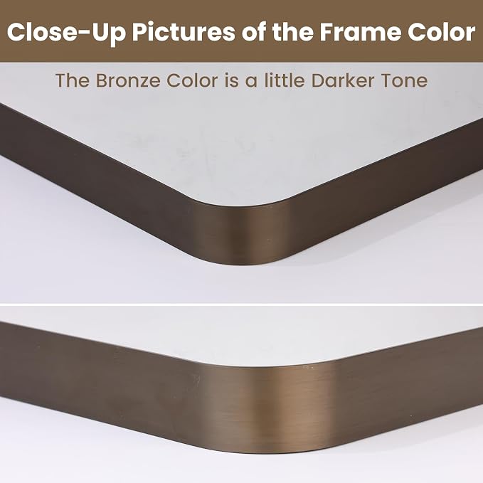 LOAAO 60”X36” Bronze Bathroom Mirrors - Image 3