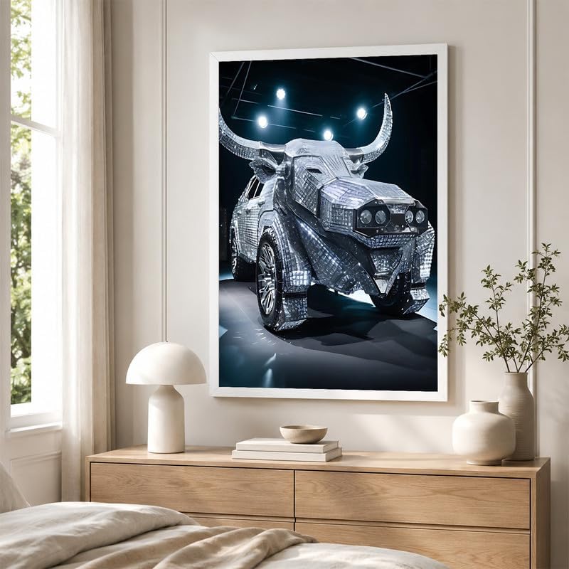 InkFlow Posters Diamond Car Canvas Poster - Image 4