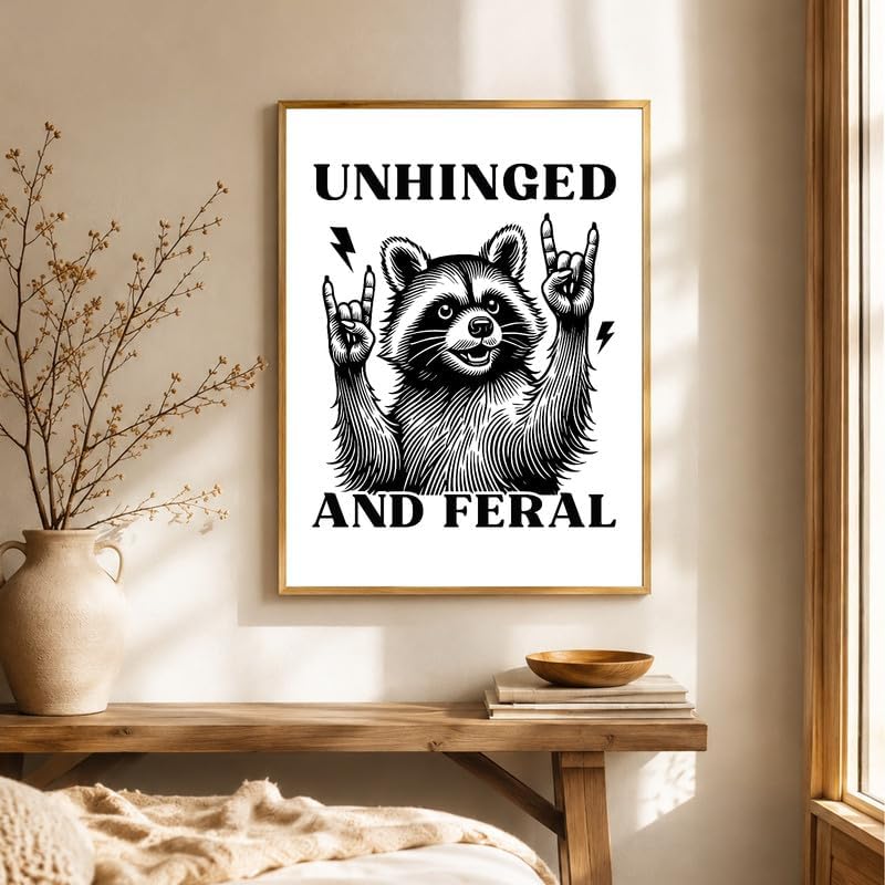 InkFlow Posters Feral Raccoon Fun Canvas Poster - Image 3
