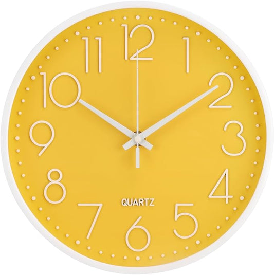 Wall Clock Non-Ticking Silent Modern Simple Style Round Decor Clock by BAKBRAND