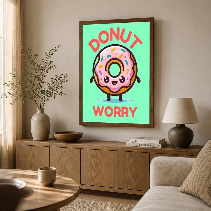 InkFlow Posters Donut Worry Canvas Poster - Image 3