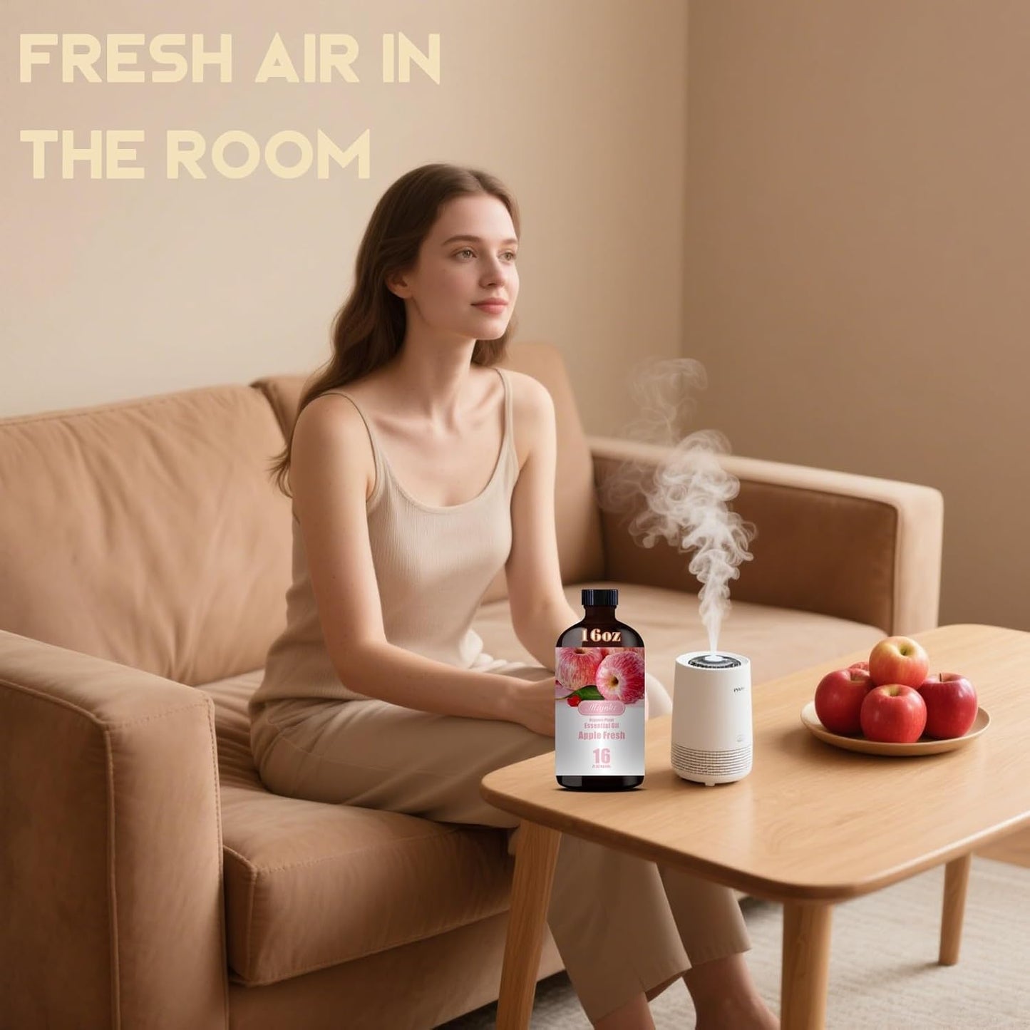 Apple Fragrance Oil-Apple Essential Oil 16.33oz (490ml)-100% Pure Natural Scent for Diffusers, Candles, Soap Making & Aromatherapy-Relaxing Home & Gift Essential Oil for Bath, Massage