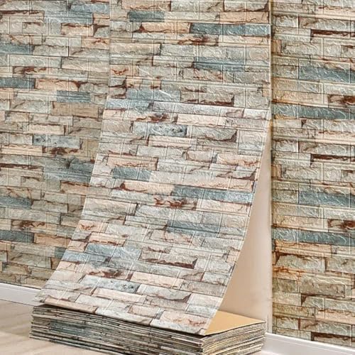 Waterproof Wall Panels 27.5" x 118" Faux Brick Wallpaper Peel and Stick Art - Image 4