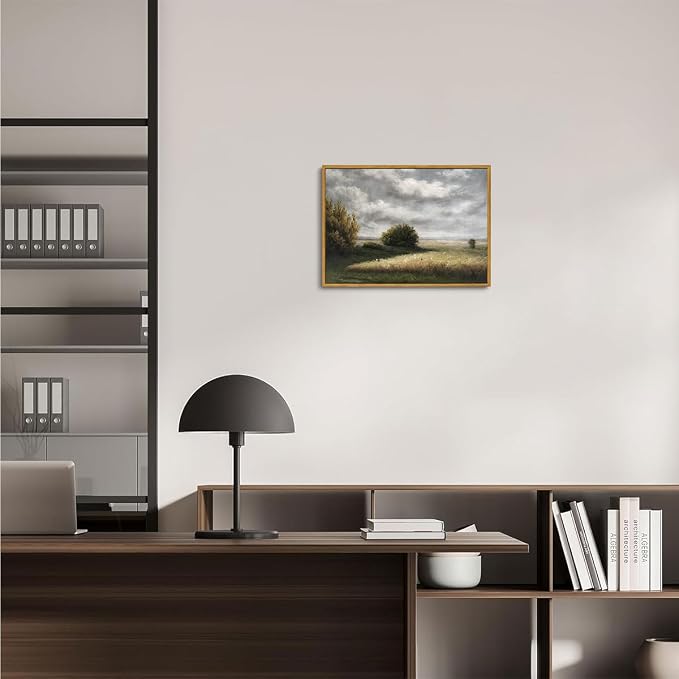 OIQArtOIQ Vintage Landscape Canvas Wall Art Framed Natural Scenery Painting - Image 2