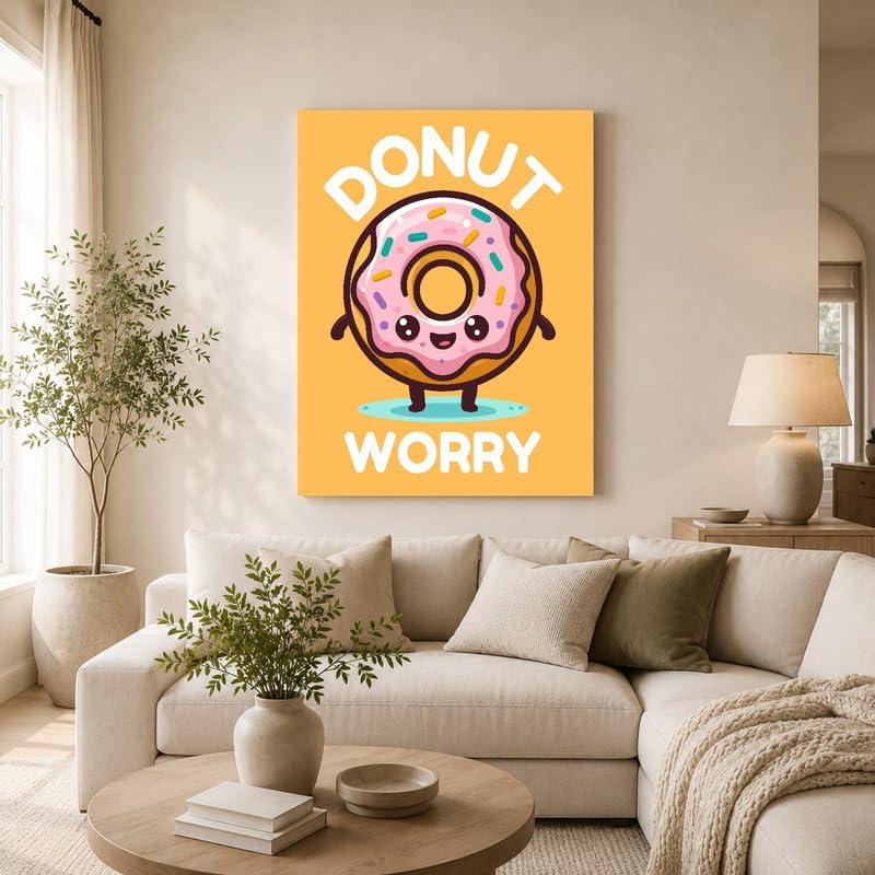 InkFlow Posters Donut Worry Canvas Poster - Image 3