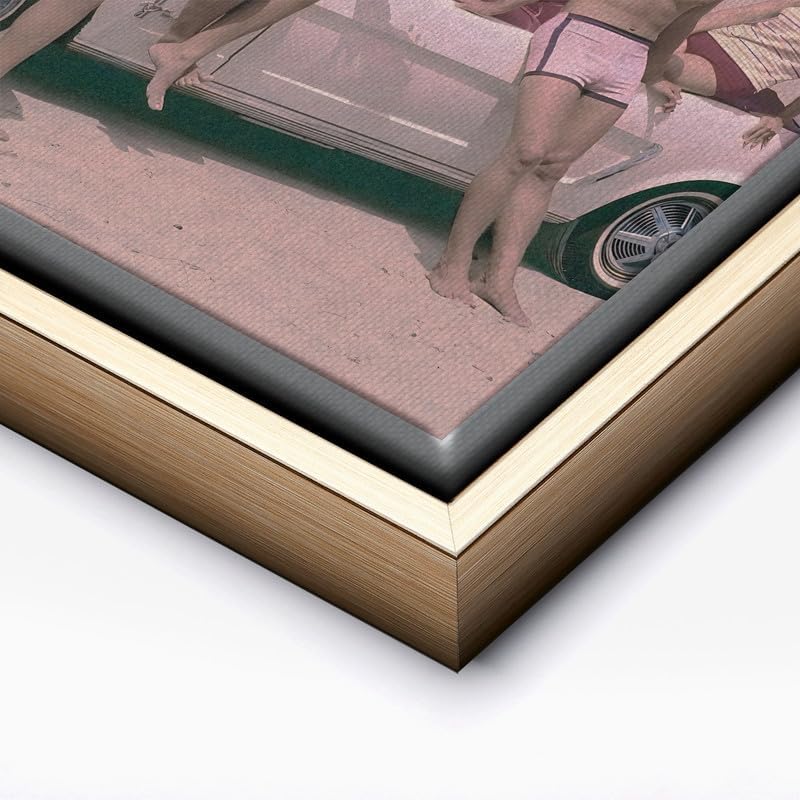 InkFlow Posters Surfers on a Beach Canvas Poster - Image 2