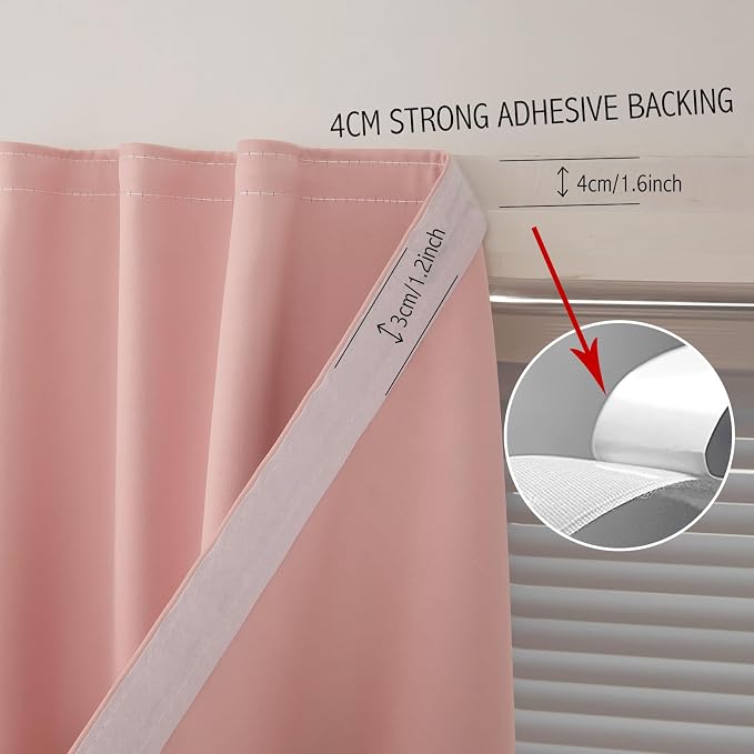 Self Adhesive Curtains, Stick Curtain Blackout Shades Window Cover Curtains - Image 8