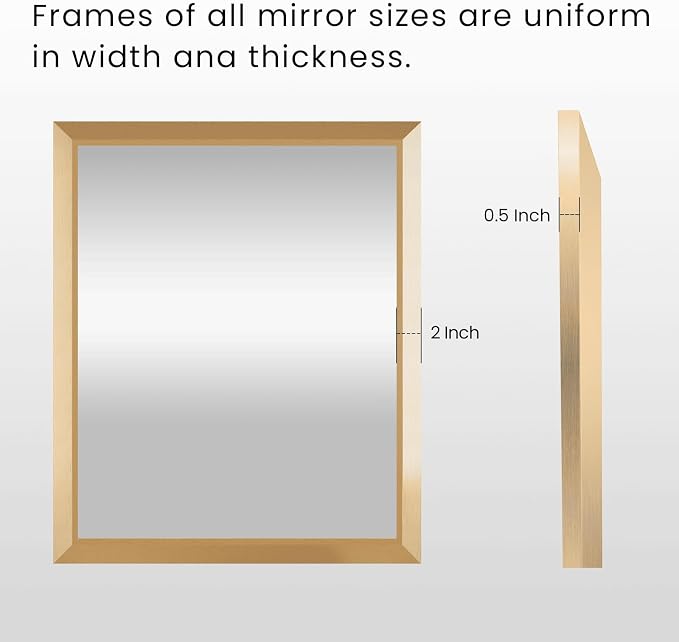 Amorho 40x32 Inch Bathroom Mirror, Wall-Mounted Mirrors Perfect - Image 5