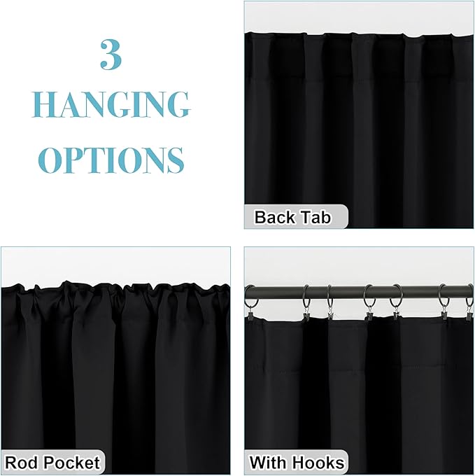 RYB HOME Blackout Curtains for Living Room, Back Tab & Rod Pocket Top - Image 6