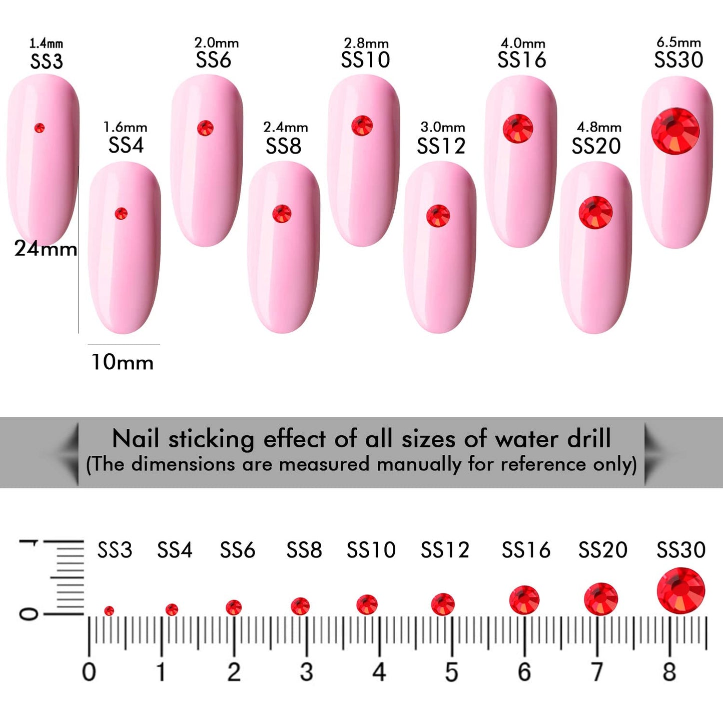 1440Pcs Siam Crystal Rhinestones,Glass Flatback Rhinestones Gemstones for Nail Face Makeup Art Crafts Clothes Decoration -(SS3,1.4mm,Siam)