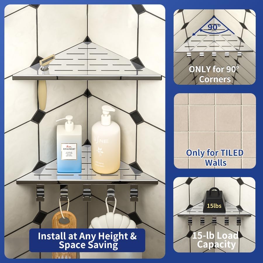 10‘’ Corner Shower Shelf - Image 4