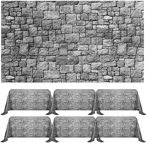 Chuangdi 6 Pcs Stone Wall Paper Roll Brick Tablecloths Party by Chuangdi