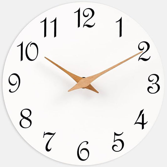 Mosewa Wall Clock White Silent Non Ticking Battery Operated Simple Minimalist by MOSEWAWALLCLOCK