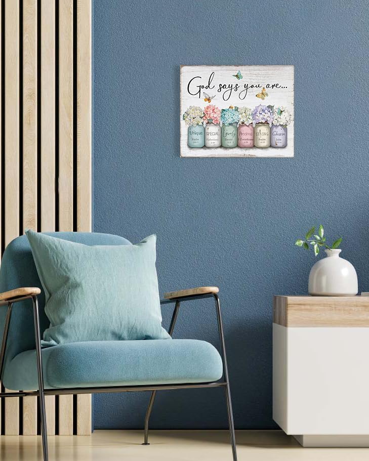 Inspirational Bible Verse Wall Art: God Says You Are Wall 12" x 15" - Image 3