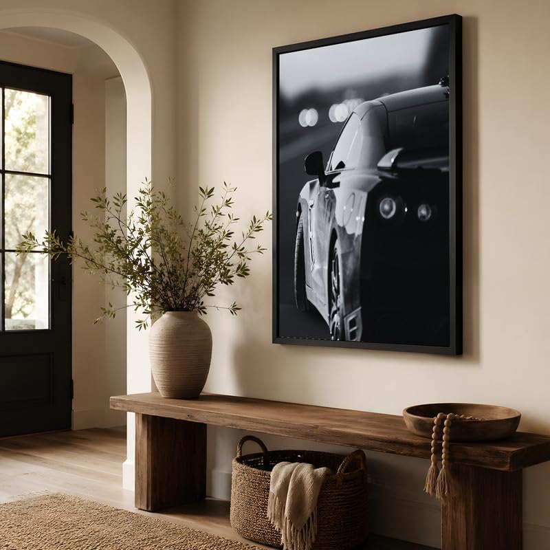 InkFlow Posters Black & White Automotive Canvas Poster - Image 3