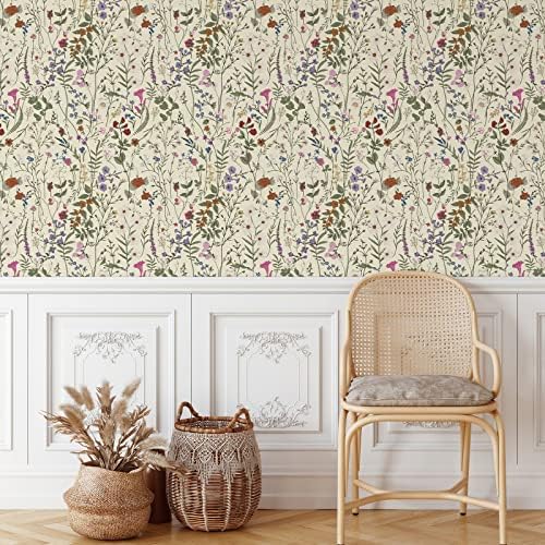 JiffDiff Wallpaper Self-Adhesive Blooming Vintage Colourful Flowers Wall Paper - Image 4