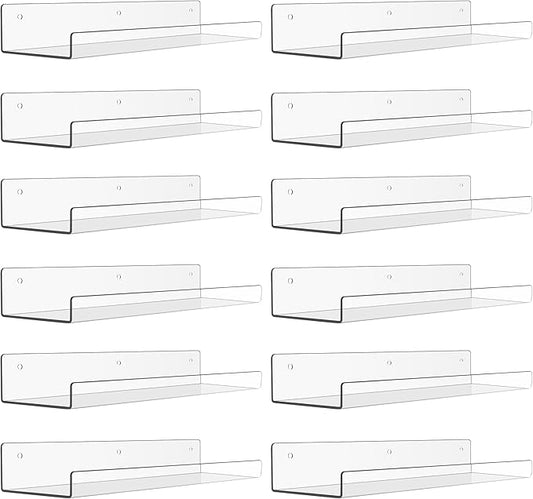 upsimples 12 Pack Acrylic Shelves Wall Organizer and Storage, Toy Cars by upsimples