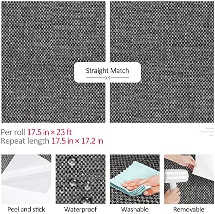 ReWallpaper 17.5in x 23ft Gray Grasscloth Style Peel and Stick Wallpaper - Image 5