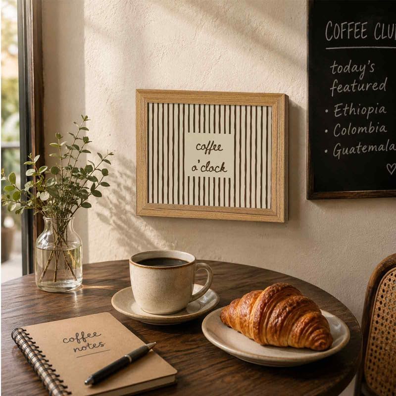 SEYSHUI Framed Coffee Wall Art Kitchen Picture Wall Decor 8x10in - Image 2